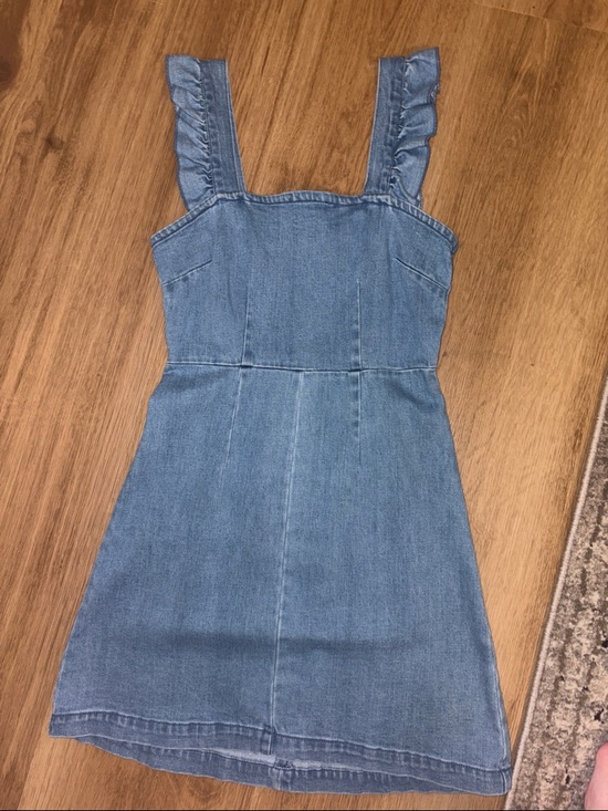 Show Me Your MuMu Dresses & Skirts - Show Me Your MuMu Denim Ruffle Strap Midi Dress - Blue